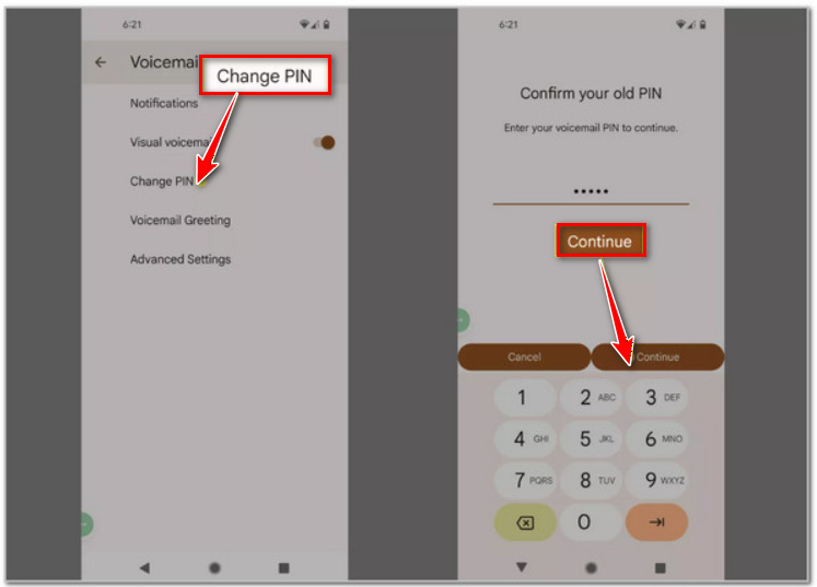 Enter New Voicemail Pass