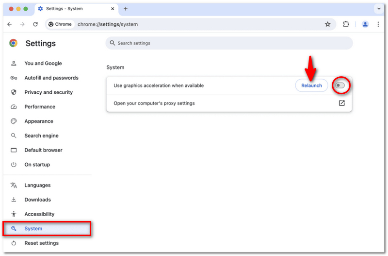 Toggle Off Hardware Acceleration