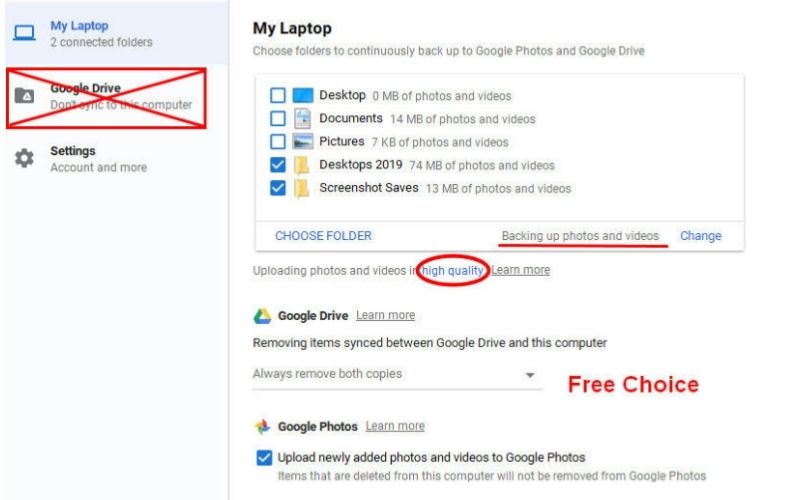 Click Backup Device Folder