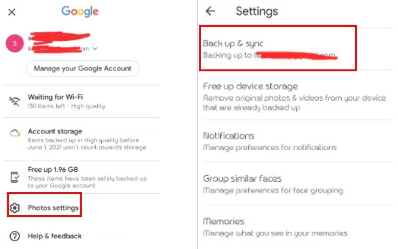 Turn off Backup And Sync