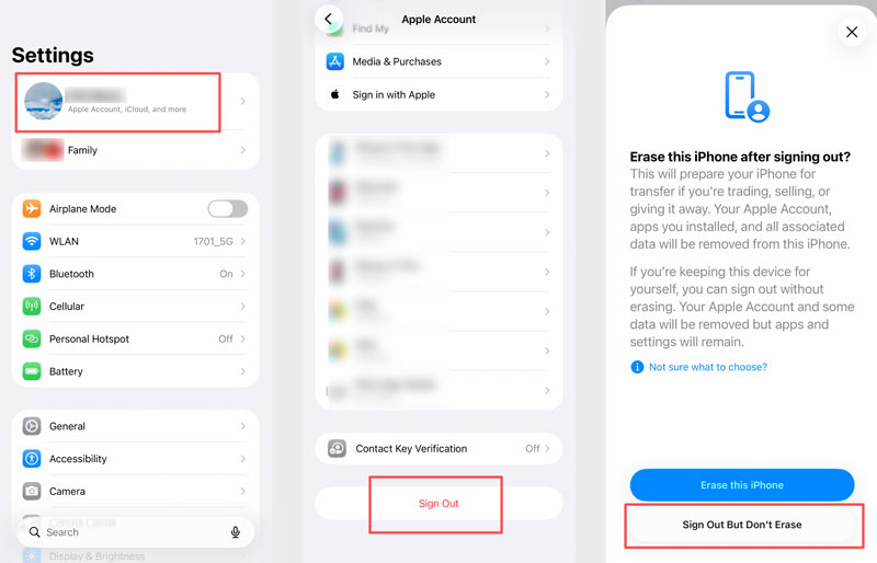 Sign Out Apple Account On iPhone Don't Erase