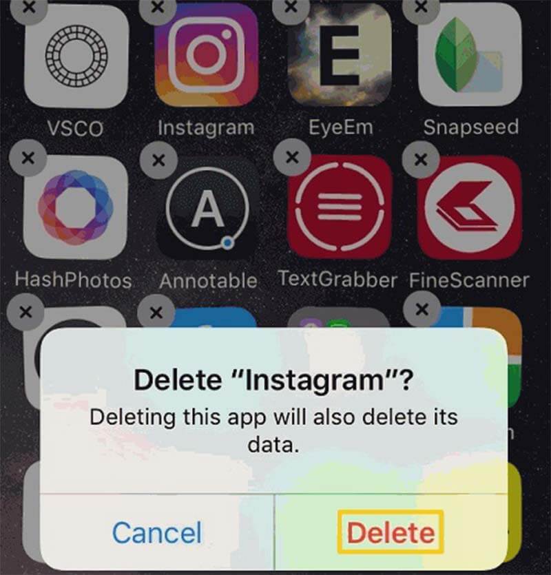 Installeer Instagram opnieuw