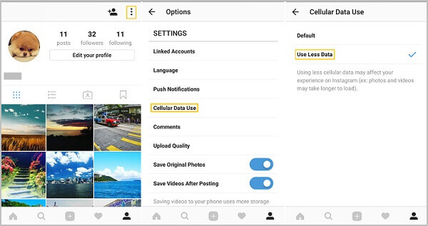 Instagram Use Less Data