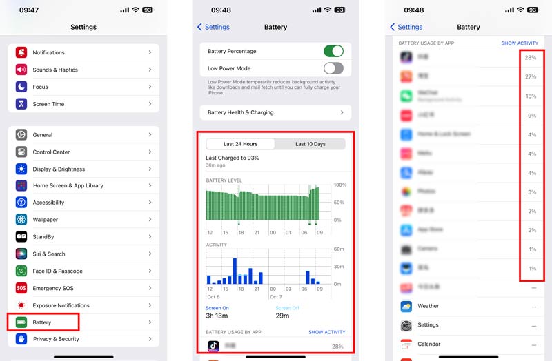 Controlla l'utilizzo della batteria dell'iPhone