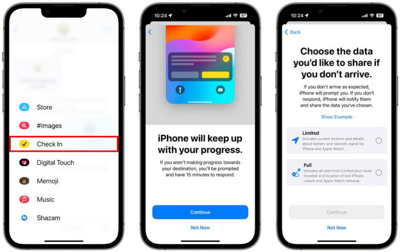 Come utilizzare Check-In iOS 17