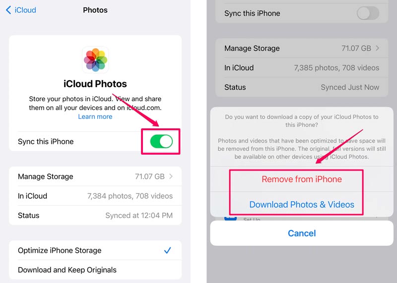 Abilita le foto di iCloud per ottimizzare lo spazio di archiviazione dell'iPhone
