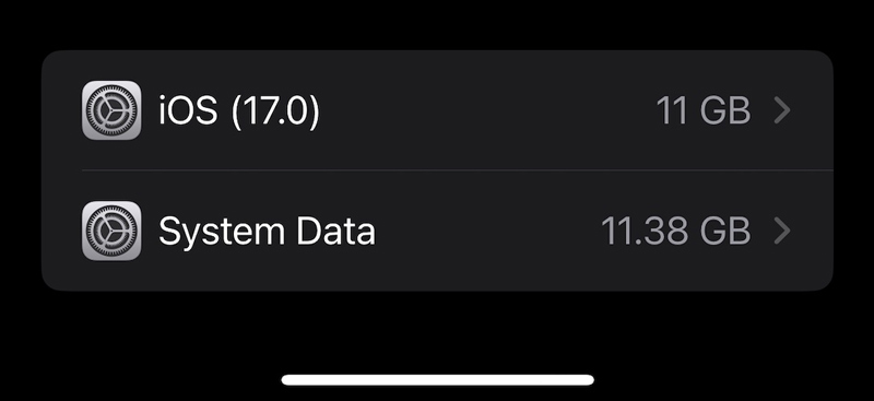 iOS 17 -päivityksen tallennusvaatimukset