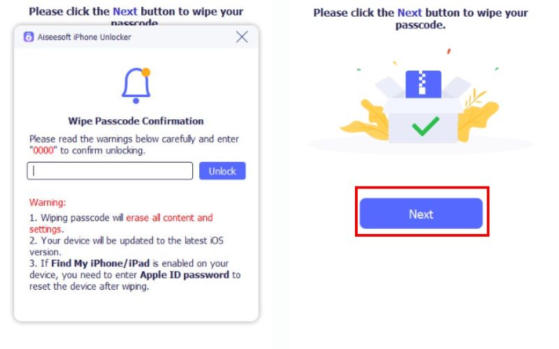 Click Next To Wipe