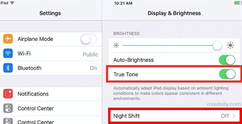 Disable Night Shift And True Tone