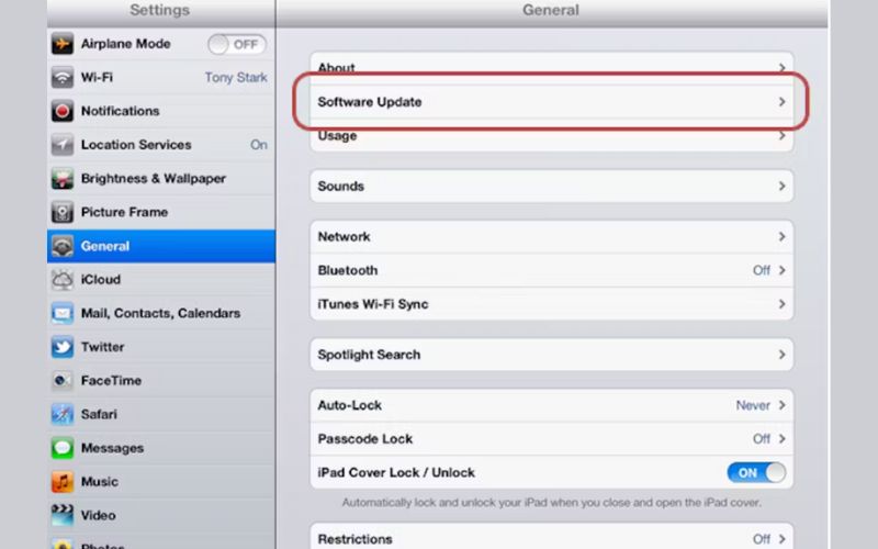 Select Software Update