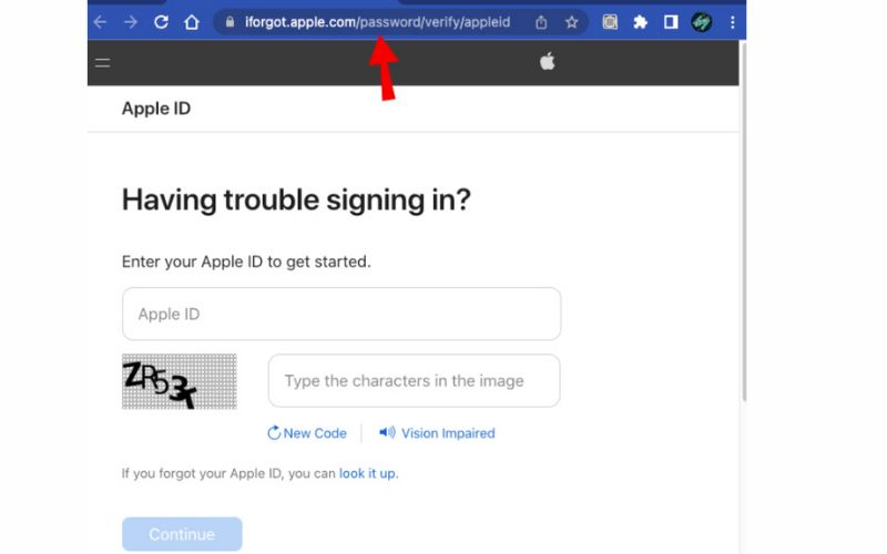 Enter Apple Id