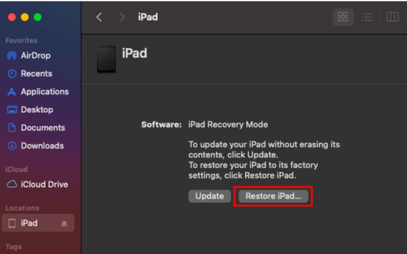 Hit Restore Button