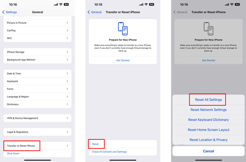 iphone Alarm Reset All Settings