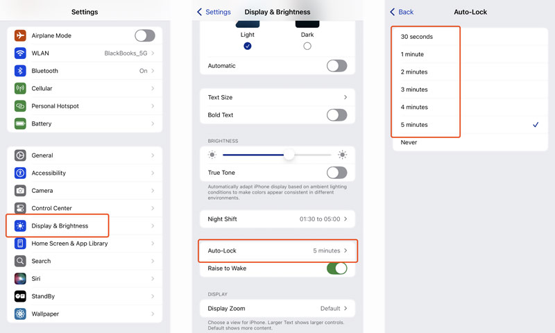 iPhone Auto Lock Settings