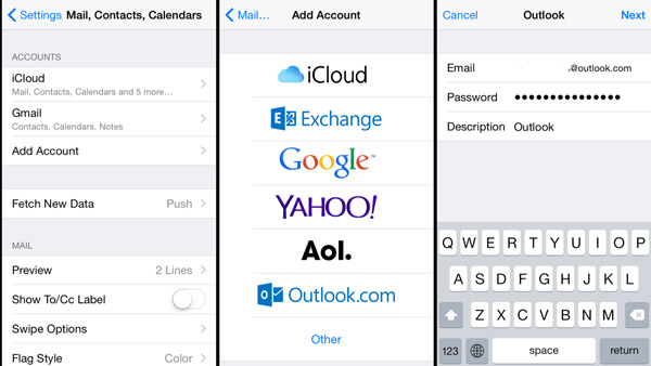 Přidat kalendář aplikace Outlook pro iPhone