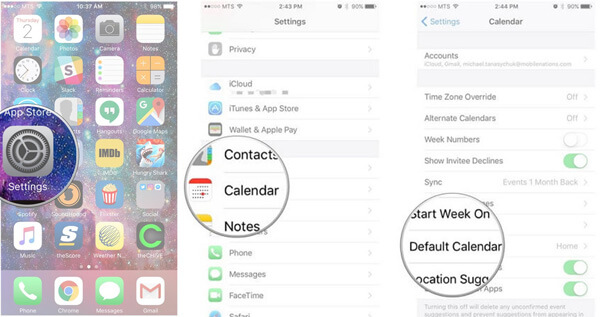 Calendario iCloud predefinito