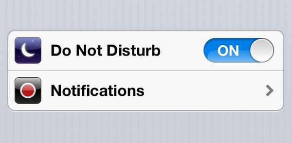 Do not Disturb is Turned on