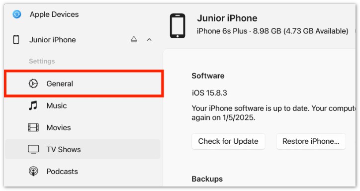 Apple 기기 업데이트 확인하기