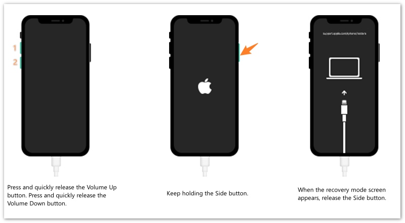 iPhone 8 이상 모델의 복구 모드 진입
