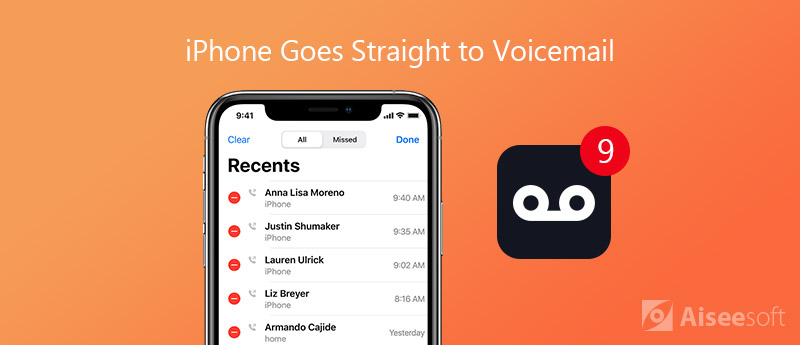 iPhone går lige til voicemail