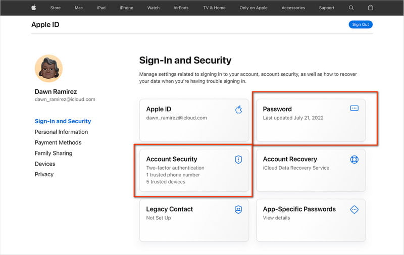 Toegepaste Apple ID-beveiliging