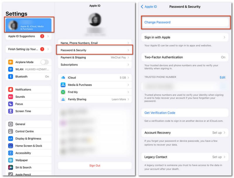 Cambia la password di Apple