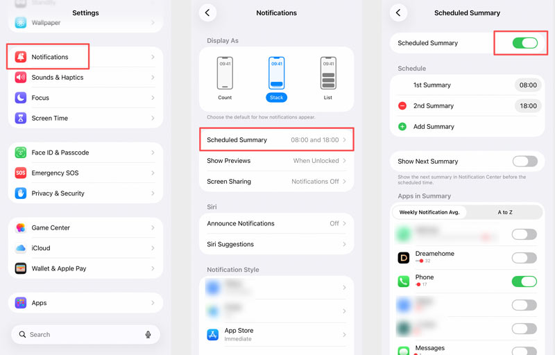 Turn Off Scheduled Summary On iPhone