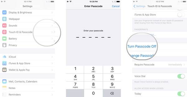 Turn Passcode Off