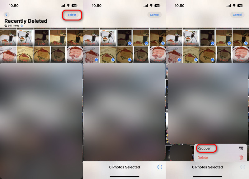 Find Disappeared Photos in iPhone Deleted Album