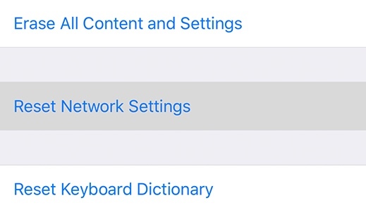 Reset Network Settings