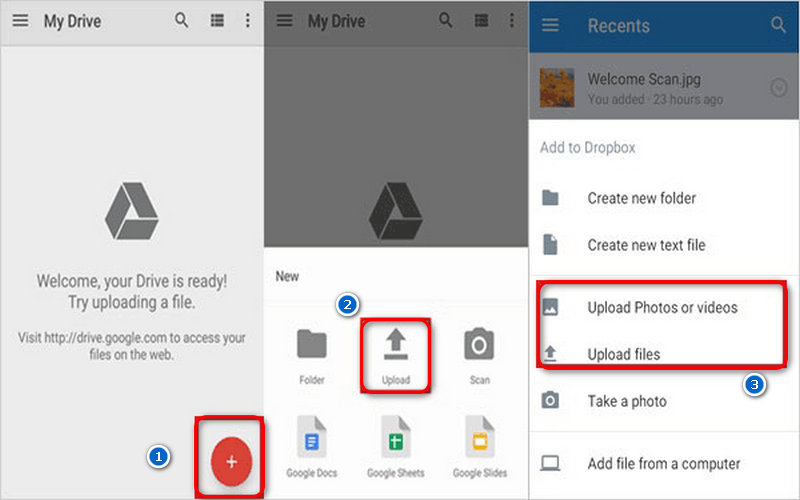 Upload Android Files to Google Drive