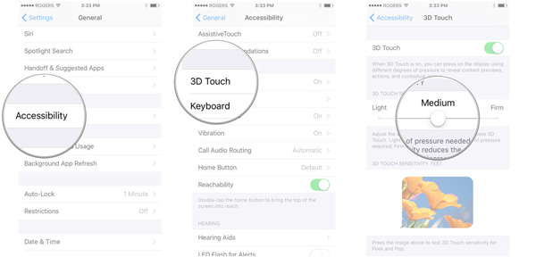 Set 3D Touch Sensitivity