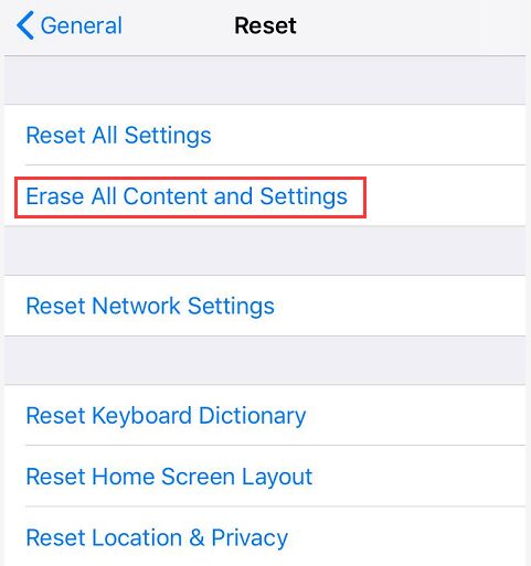 Reset iPhone