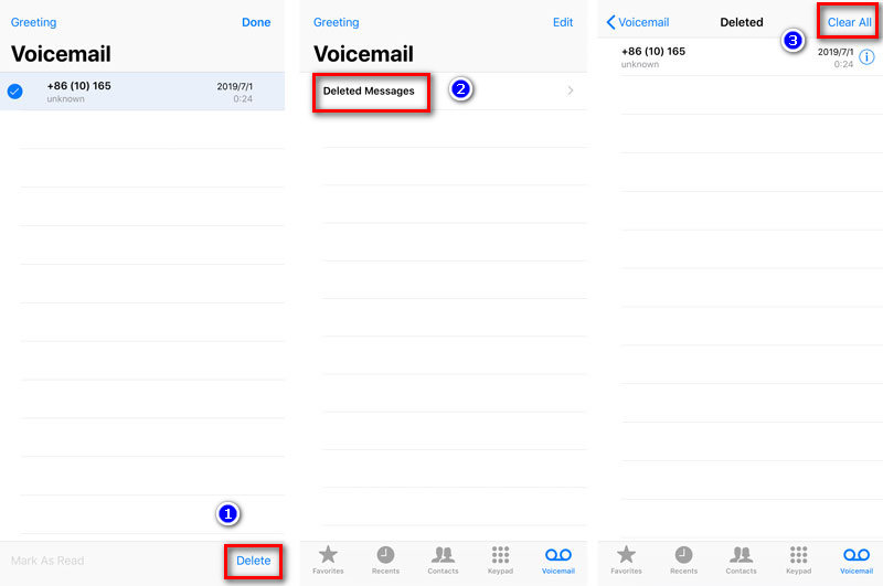 Очистить удаленную голосовую почту iPhone