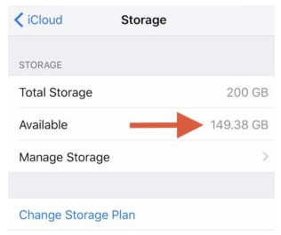 Sjekk iCloud Storage