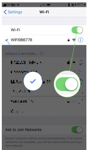 Enable Wi-Fi network on iPhone