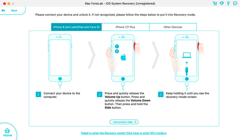 連接 iPhone 進入恢復模式