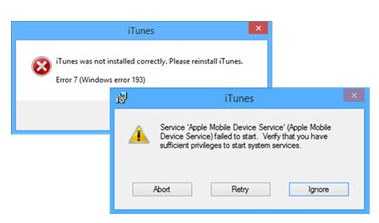 Napraw błąd iTunes 7