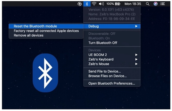 Zresetuj moduł Bluetooth