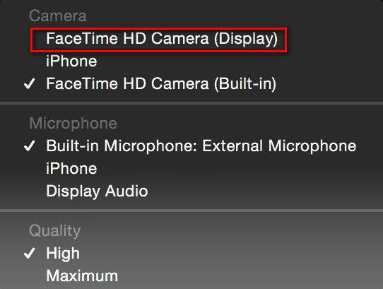 Facetime Build In Camera