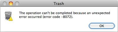 Κωδικός σφάλματος 8072 Mac