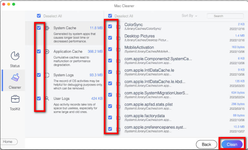 Cancella cache su Mac