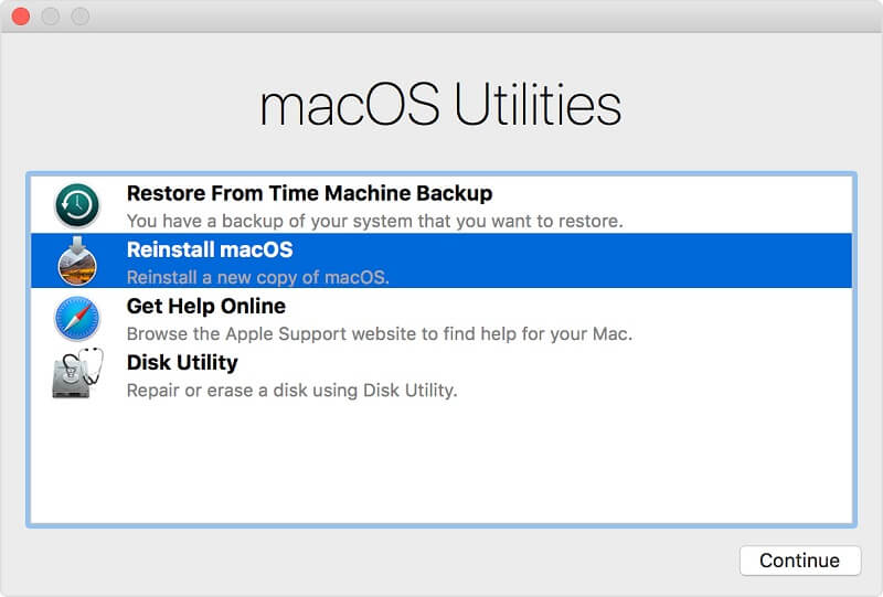 Переустановите MacOS