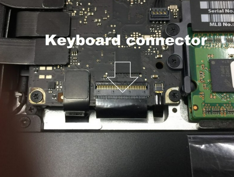 Remove Macbook Keyboard Connector