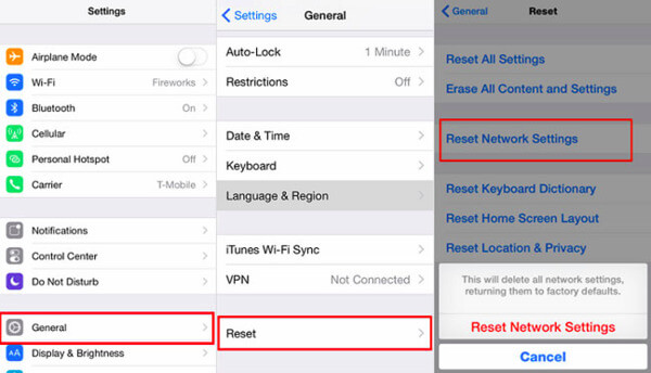 Reset netwerk instellingen