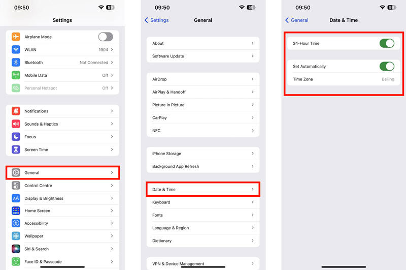 Data e ora corrette su iPhone