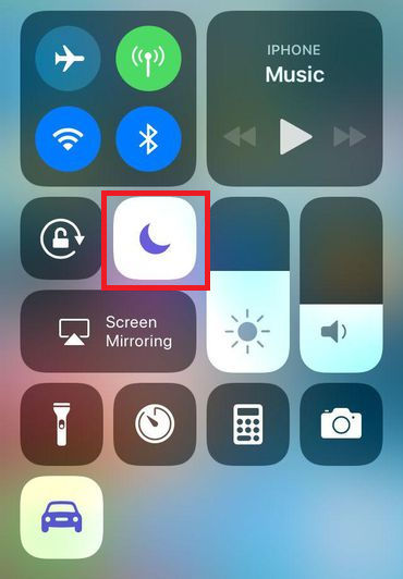 Do Not Disturb from Control Center