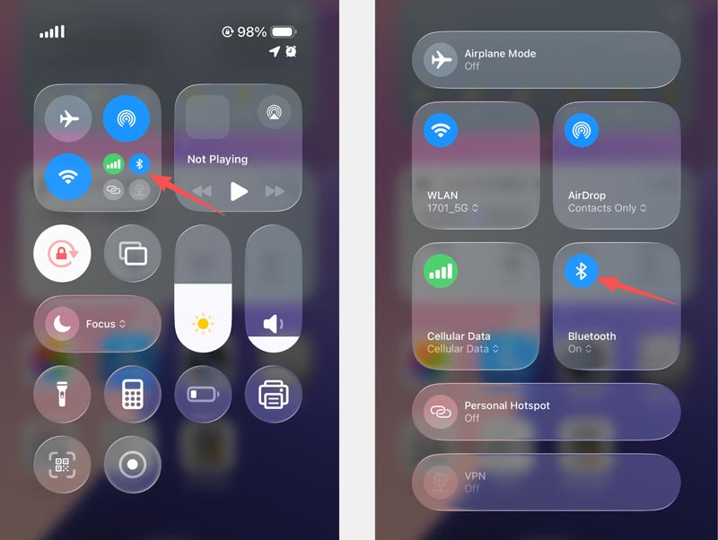 Iphone Control Center Bluetooth Ios 26