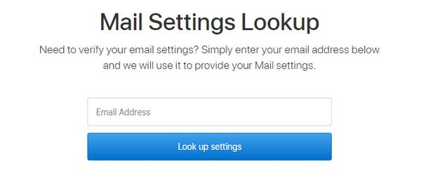 E-mailinstellingen opzoeken