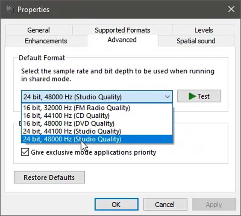adjust advanced sound sample rate to fix obs audio delay